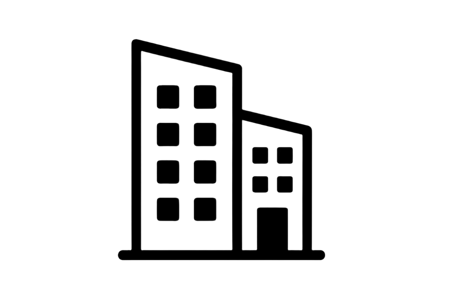 Black icon of a building